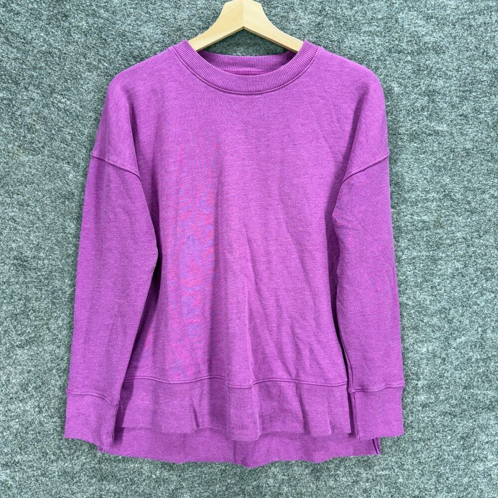 Time And Tru Sweatshirt Women XS Purple Long Sleeve Crew Neck Pullover Cotton